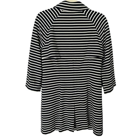 CAbi Maritime Trench Coat Jacket Women's Medium Navy Stripe Nautical Stretchy - Picture 3 of 7
